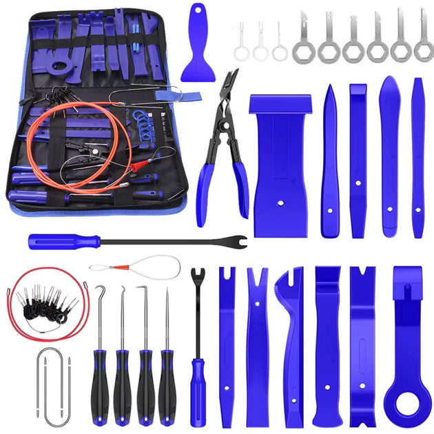 43 stücke Hand Werkzeug Set Hebeln Demontage Werkzeug Innen Tür Clip Panel Trim Dashboard Removal Tool Kit Auto...