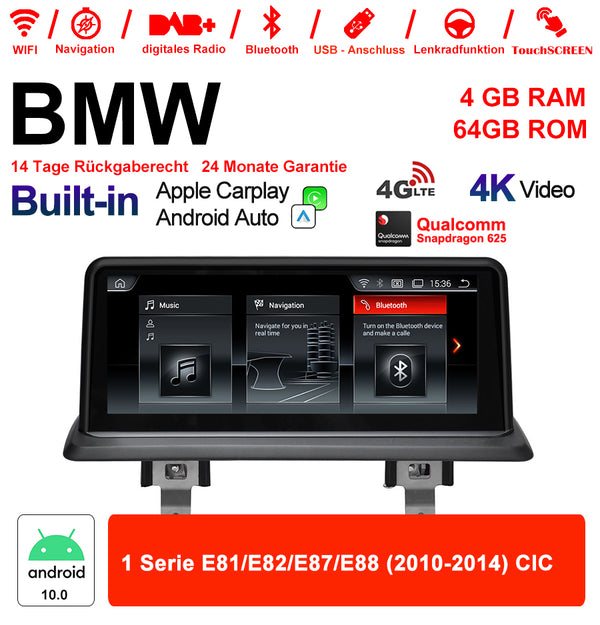 Android Autoradio für BMW 1er E81/E82/E87/E88 2010-2014 mit Wireless CarPlay, Android Auto & DAB+