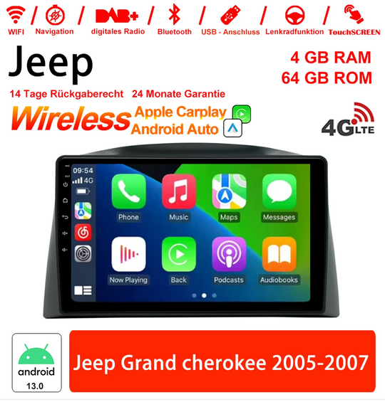 Android Autoradio für Jeep Grand Cherokee 2005-2007 mit Wireless CarPlay & Android Auto