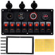 8 Gang Wipp schalter Panel Leistungs schalter überlast geschütztes Voltmeter 12V 24V DC USB Ladegerät Port RV Auto Boot Marine blau LED