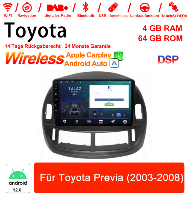 Android Autoradio für Toyota Previa (2003-2008) mit Wireless CarPlay & Android Auto
