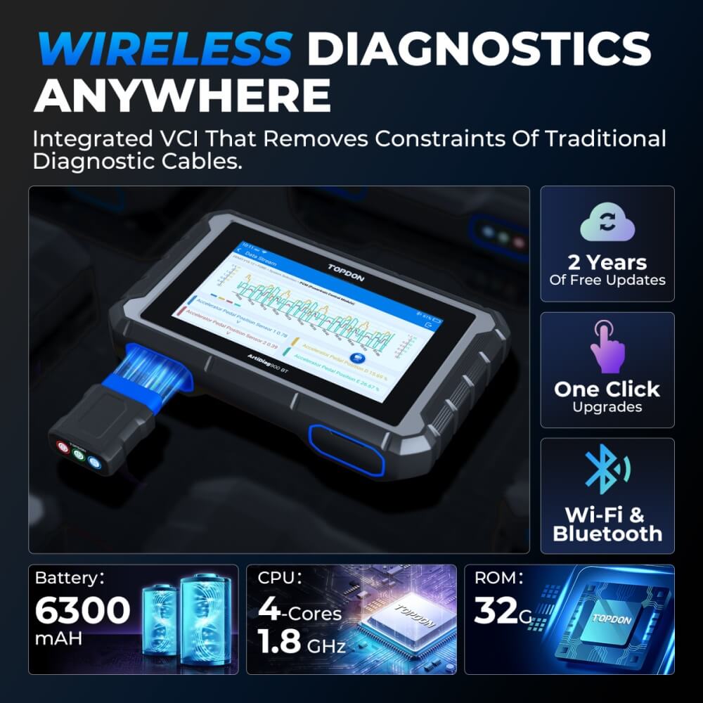 TOPDON Artidiag900BT OBD2 Diagnosegerät für Fahrzeugsysteme