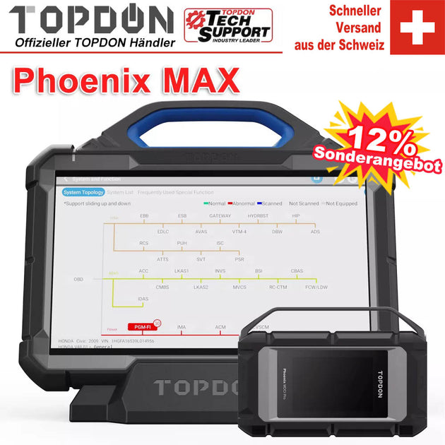 TOPDON Phoenix Max OBD2 Diagnosegerät für Fahrzeugsysteme