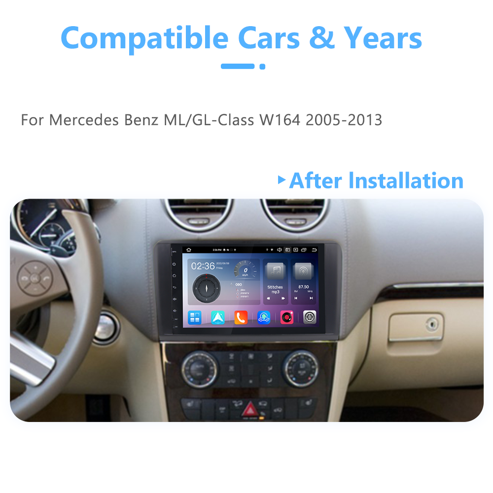 Android Autoradio für Mercedes Benz ML W164 und GL X164 2005-2012 mit Wireless CarPlay, Android Auto & DAB+