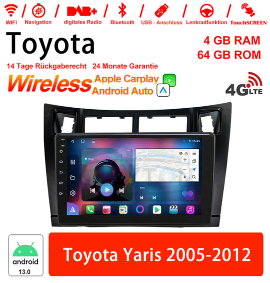 Android Autoradio für Toyota Yaris 2005-2012 mit Wireless CarPlay & Android Auto