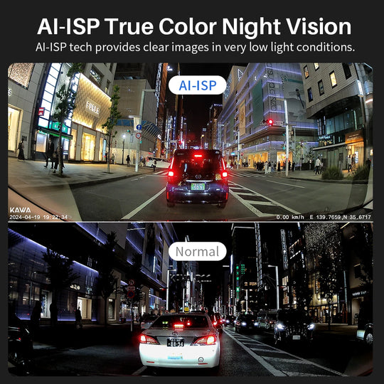 Front- und Rear-Dashcam 4K WiFi Auto-DVR GPS-Videorecorder AI-ISP Farbnachtsicht, Sony Starvis AUTO Dual Dashcam