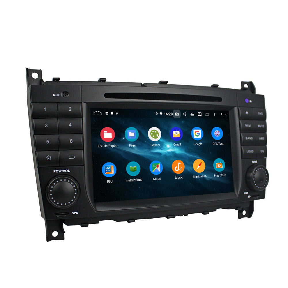 Android Autoradio für Mercedes Benz CLK W209, C-Klasse W203/C180/C200/C220/C230/C240/C250/C270/C280/C300/C320/C350 und G-Klasse W463 2004-2008 mit Wireless CarPlay, Android Auto & DAB+
