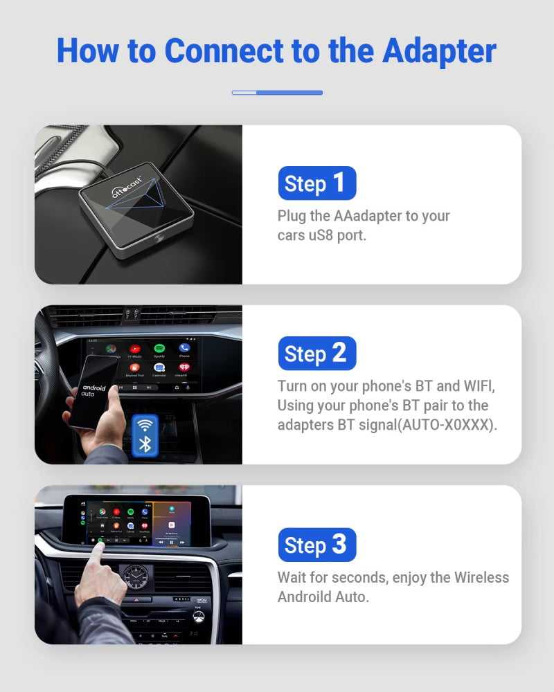 A2air Pro verdrahtet zu drahtlosem android auto adapter android autozubehör bluetooth upgrade dongle für nissan vw ford