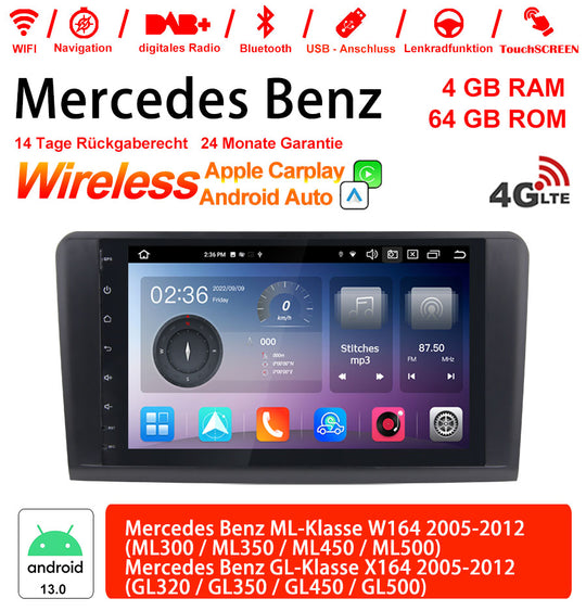 Android Autoradio für Mercedes Benz ML W164 und GL X164 2005-2012 mit Wireless CarPlay, Android Auto & DAB+