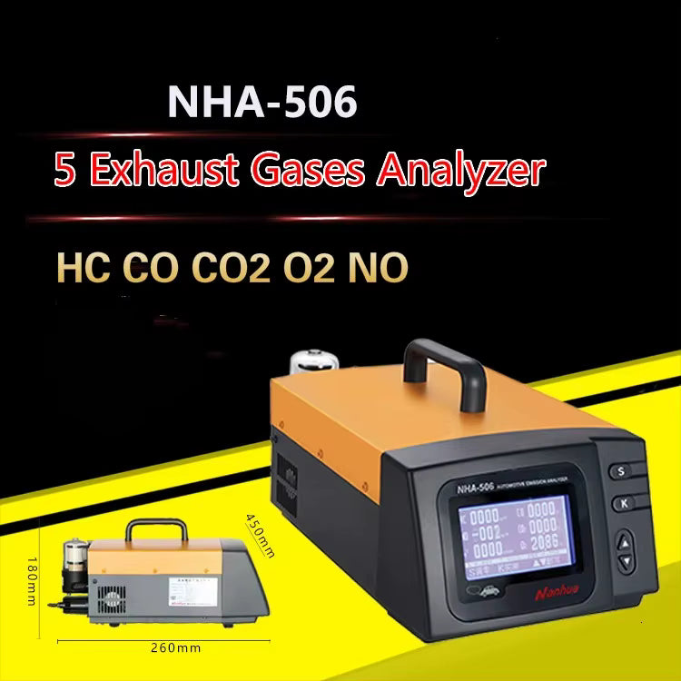 Abgasmessgerät für Kraftfahrzeuge 5-Gas-Analysator (HC, CO, CO2, O2, NO)
