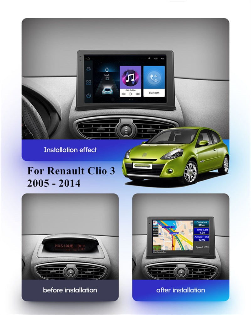 Android Autoradio für Renault Clio III 2005-2014 mit Wireless CarPlay & Android Auto