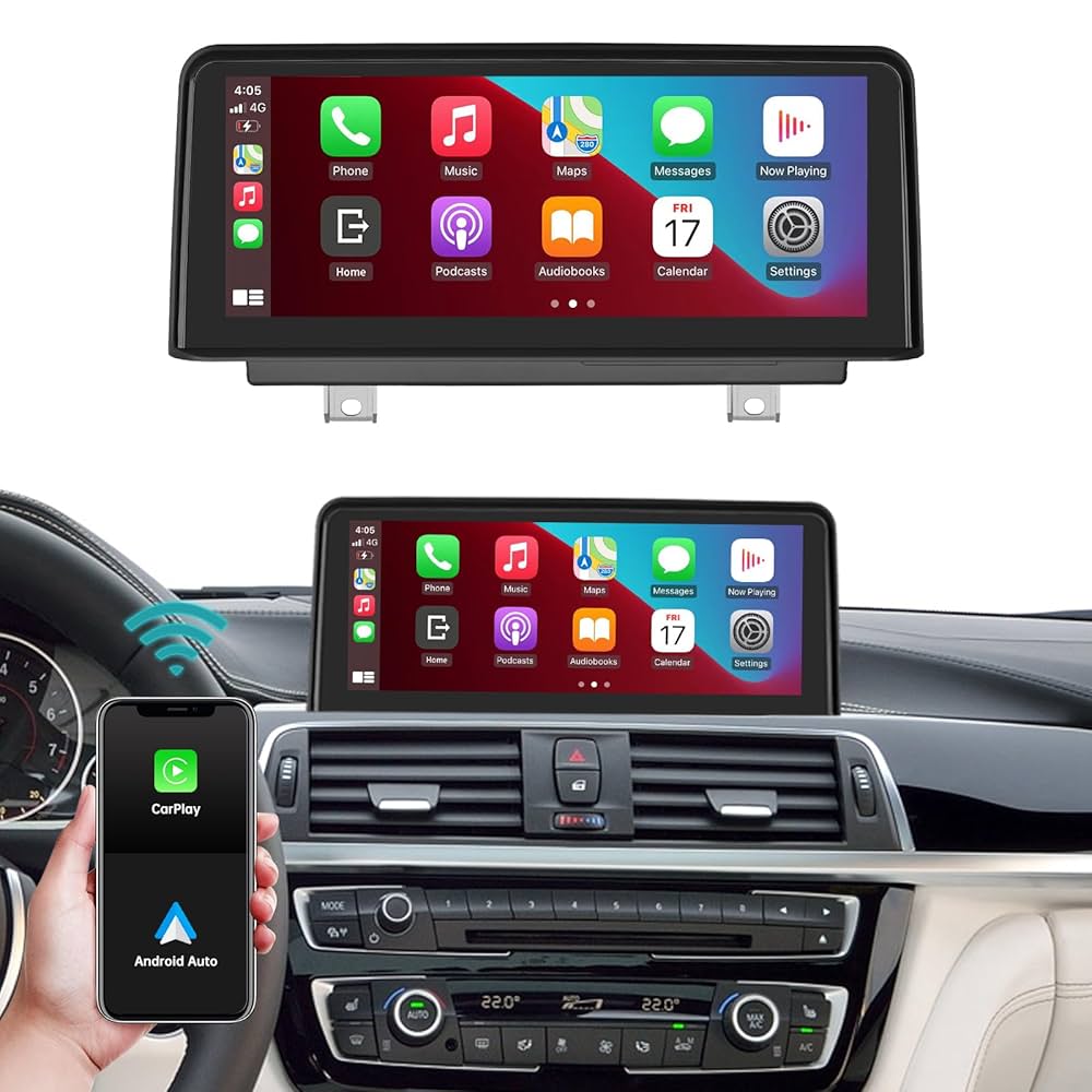 Android Autoradio für BMW 3er und 4er 2016-2018 mit Wireless CarPlay, Android Auto & DAB+