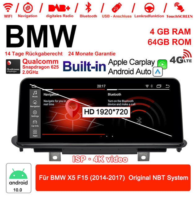 Android Autoradio für BMW X5 F15 2014-2017 mit Wireless CarPlay, Android Auto & DAB+