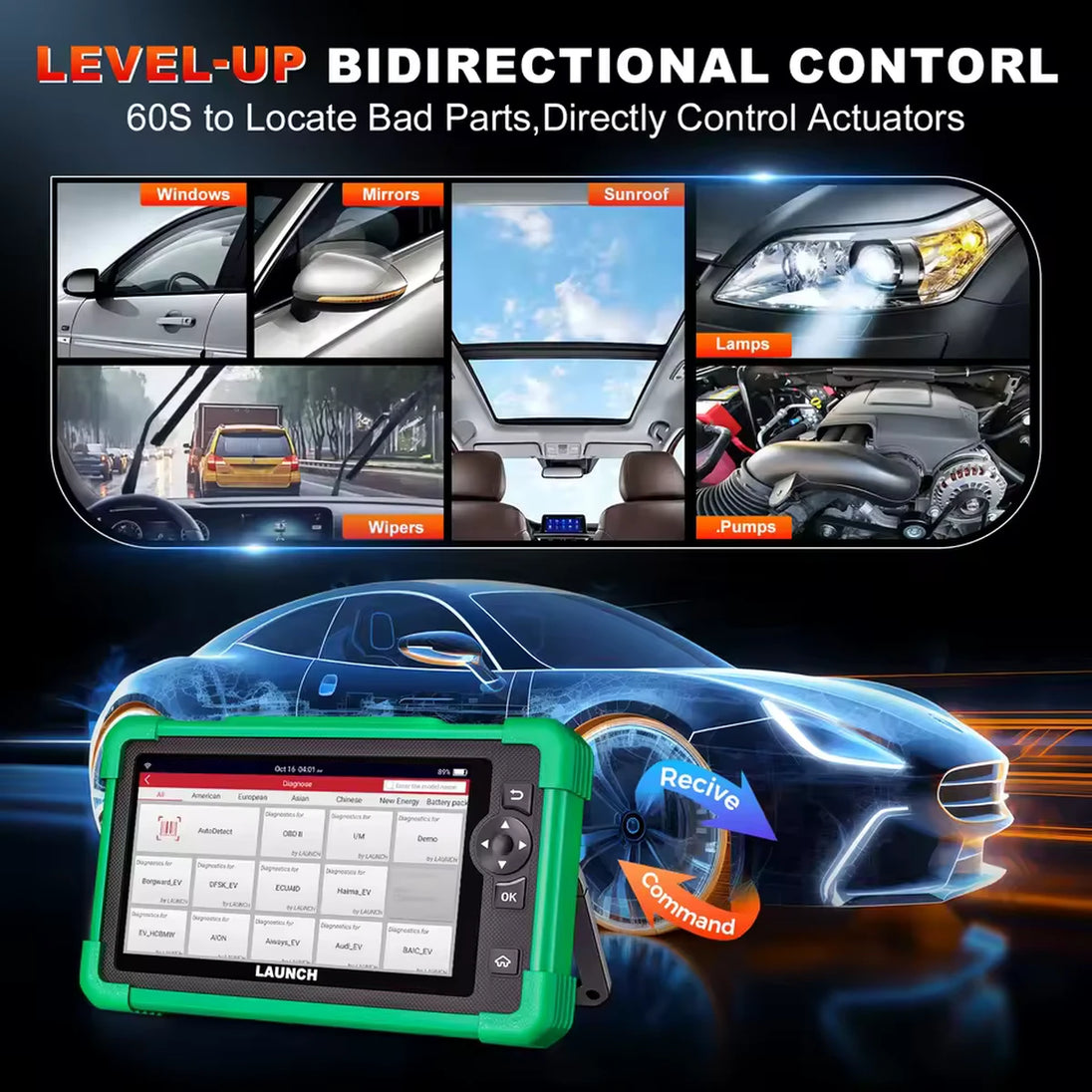 LAUNCH X431 CRP919 EV OBD2 Diagnosegerät für Fahrzeugsysteme