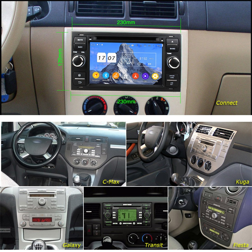 7 Zoll Android Autoradio für Ford Modelle 2003-2011 mit Wireless CarPlay & Android Auto