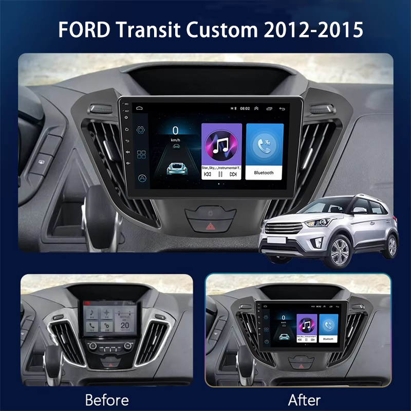 Android Autoradio für Ford Transit Custom 2012–2015 mit 9-Zoll-Display, Android 13.0 und 4G LTE