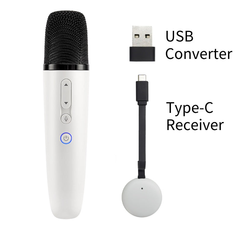 Q1-Tesla-Mikrofon, KaraokeMic, kabelloses Handmikrofon mit 4 Joy-Effekten, wiederaufladbares Mikrofon mit Typ-C-Empfänger und USB-Konverter