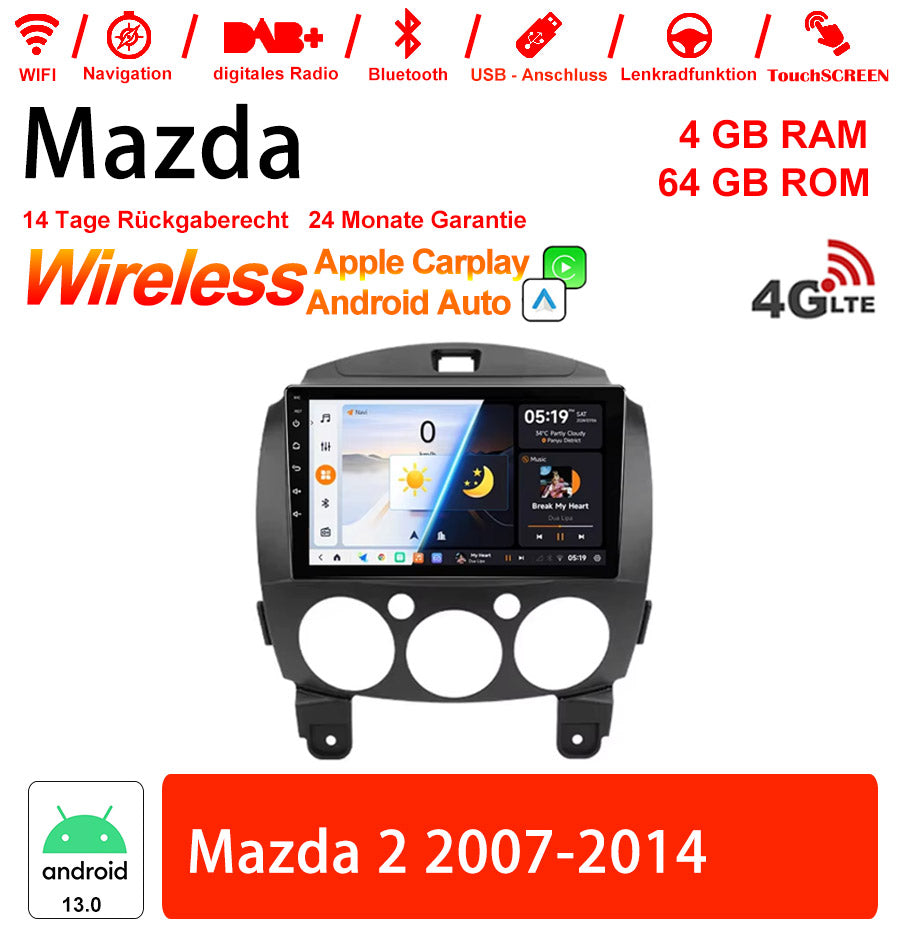Android Autoradio für Mazda 2 2007-2014 mit Wireless CarPlay & Android Auto