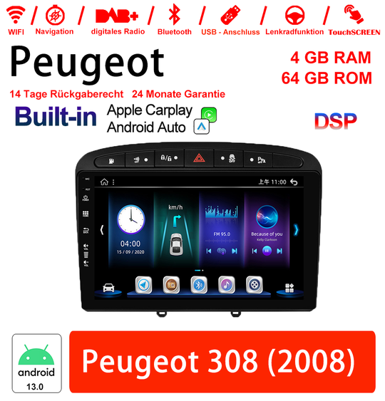 Android Autoradio für Peugeot 308 2008 mit Wireless CarPlay & Android Auto