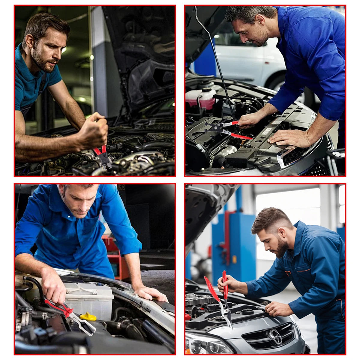 4 Schlauchklemmenzangen, Öl- und Wasserrohrtrennzangen, Filtermessschieber, Autoreparaturwerkzeuge