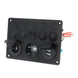 12/24V 5 Gang Blau Led Wippschalter Panel Dual USB Auto Boot Marine Rv Lkw Auf-off