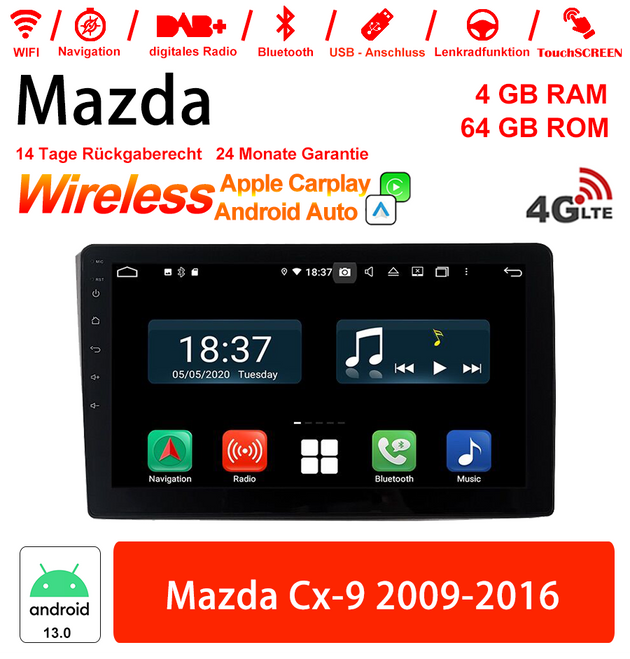 Android Autoradio für Mazda CX-9 2009-2016 mit Wireless CarPlay & Android Auto