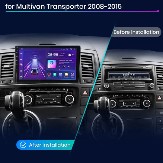 9 Zoll Android 13.0 Autoradio für VW T5 Multivan Transporter (2008-2015) mit Wireless CarPlay & Android Auto