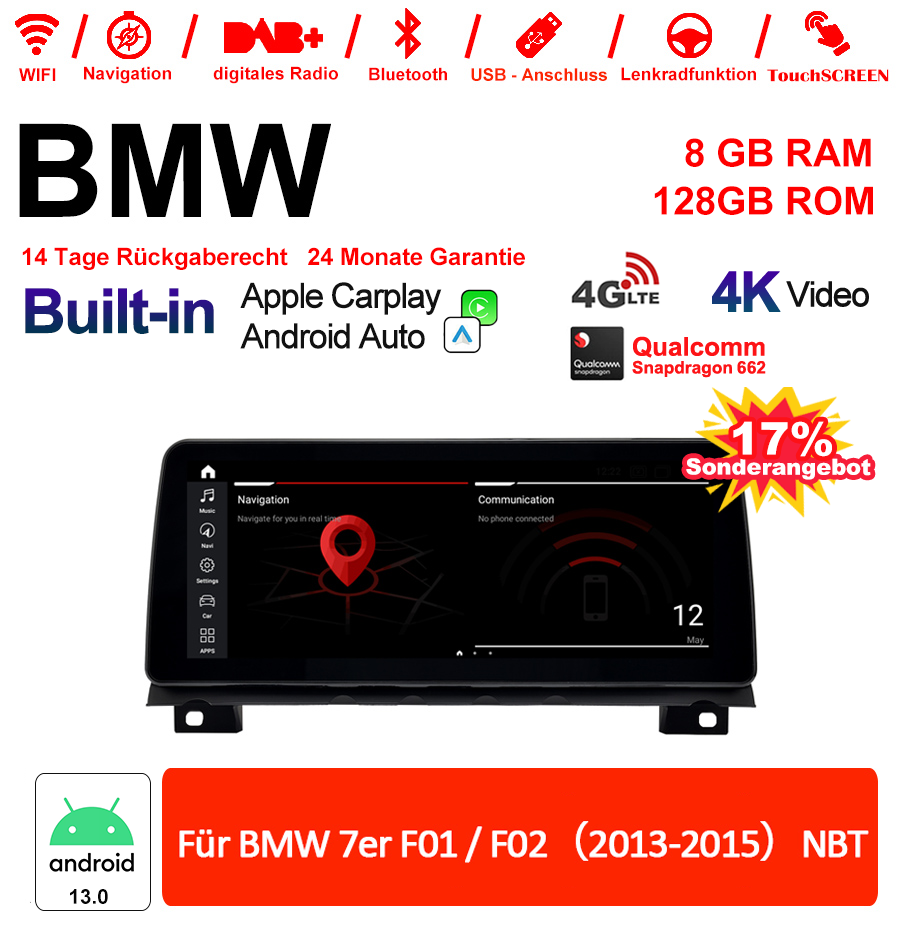 Android Autoradio für BMW 7er F01/F02 2013-2015 mit Wireless CarPlay, Android Auto & DAB+