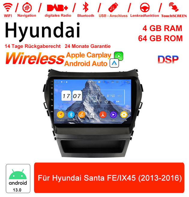 Android Autoradio für Hyundai Santa Fe (IX45) 2013–2016 mit Wireless CarPlay & Android Auto