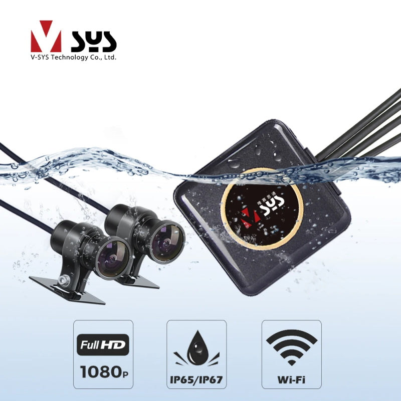 Ganzkörper wasserdichte Motorrad Kamera Recorder WiFi Dual 1080p Full HD Motorrad DVR Dash Cam schwarz GPS-Box Q3D 128G