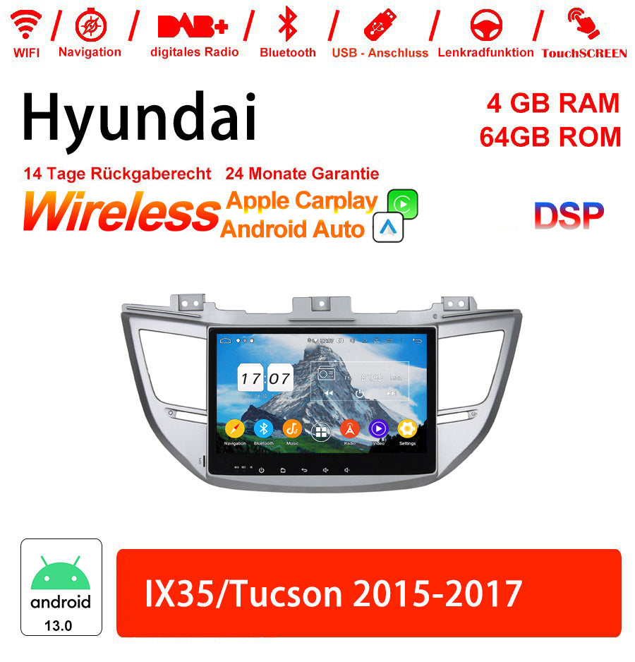 Android Autoradio für Hyundai ix35 / Tucson 2015-2017 mit Wireless CarPlay & Android Auto