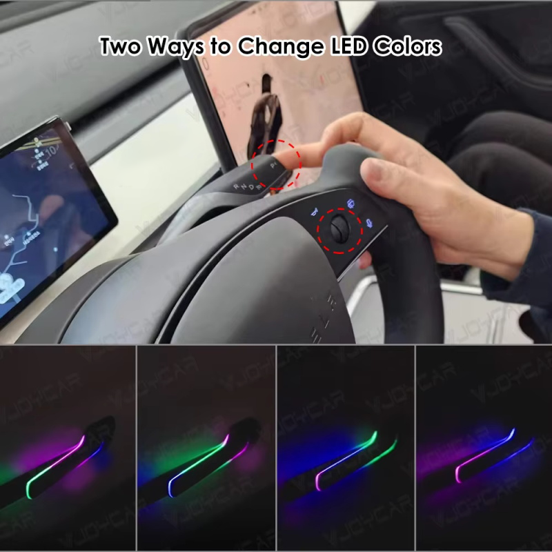Kabelloser automatischer Türgriff für Tesla Model Y 3/3 Highland Colorful LED Lights 4-Türer-Lenker