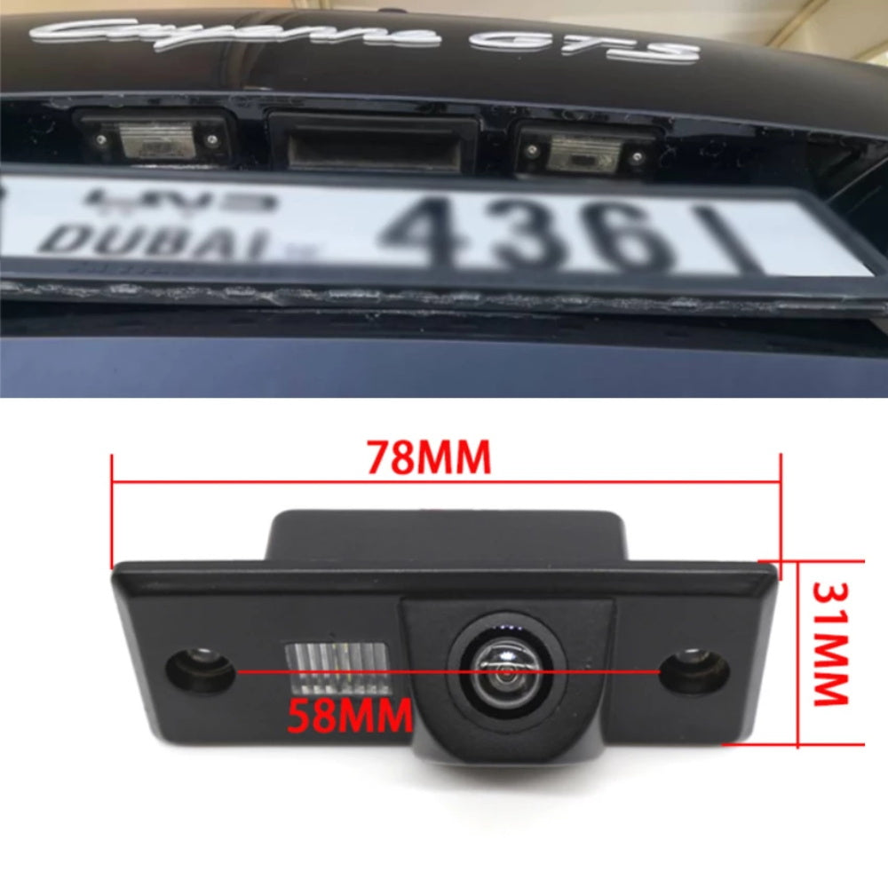 HD Fisheye Rückfahrkamera für Porsche Cayenne (9PA/957/958), Škoda Yeti/Fabia, VW Jetta, Passat, Tiguan, Touareg und weitere (1991-2014)