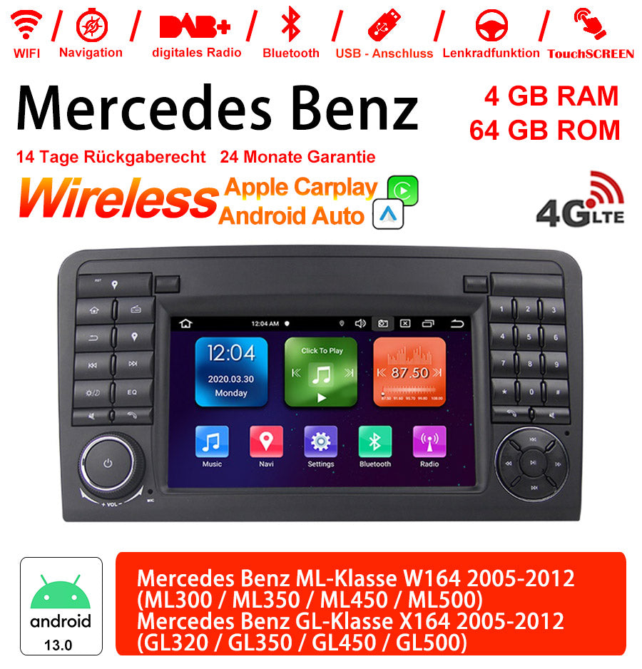 Android Autoradio für Mercedes Benz ML W164 und GL X164 2005-2012 mit Wireless CarPlay, Android Auto & DAB+
