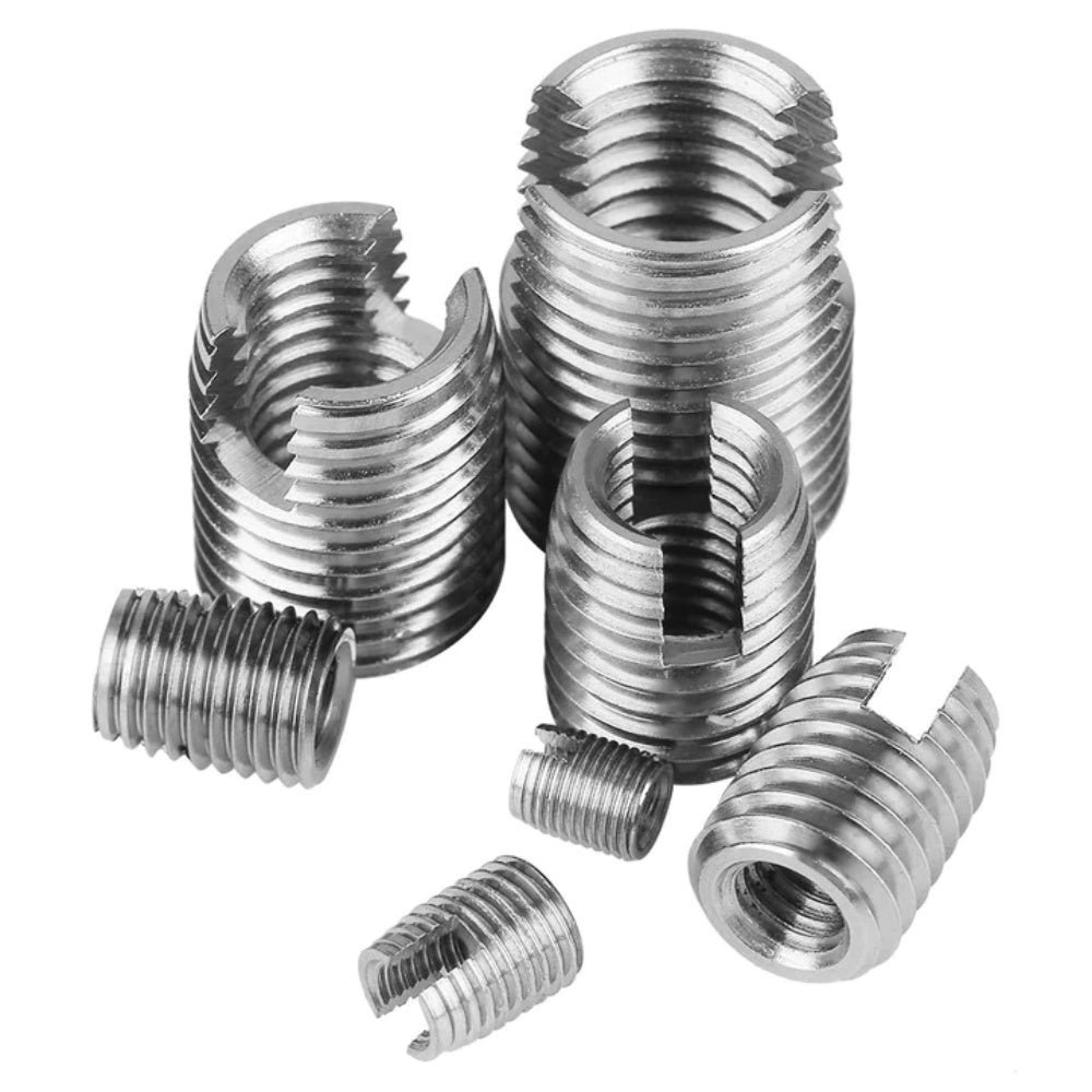 50 Stücke Edelstahl Innengewinde selbstschneidende Gewindeeinsätze Set Gewinde Verstärken Repair Tool M3-M12