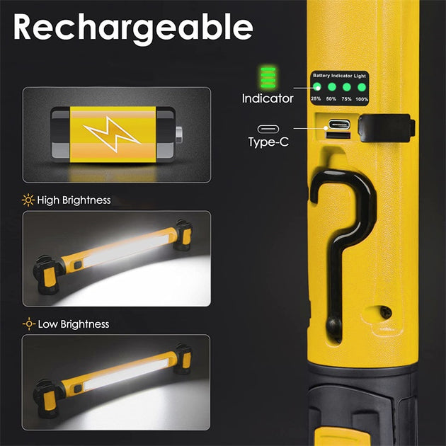 Superhelles magnetisches Arbeitslicht, eingebauter 5200-mAh-Akku, Unterhauben-Arbeitslampenbalken für...