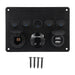 12/24V 5 Gang Blau Led Wippschalter Panel Dual USB Auto Boot Marine Rv Lkw Auf-off