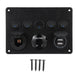 12/24V 5 Gang Blau Led Wippschalter Panel Dual USB Auto Boot Marine Rv Lkw Auf-off