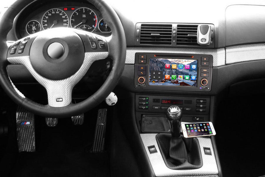 Android Autoradio für BMW 3er E46 und M3 E46 1998-2006 mit Wireless CarPlay, Android Auto & DAB+