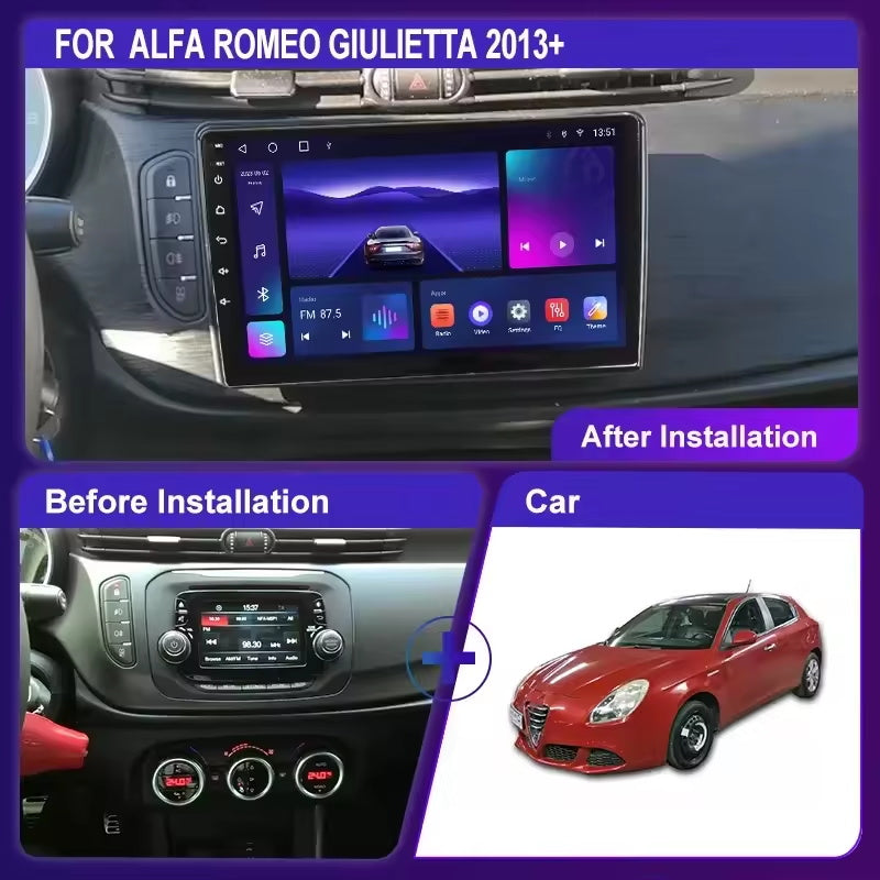 Android Autoradio für Alfa Romeo Giulietta 2013-2024 mit Wireless CarPlay & Android Auto