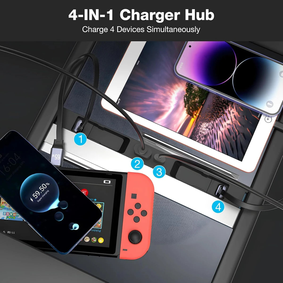 Für Tesla Model Y Juniper 2025, einziehbare Mittelkonsole, USB-Hub, Modell 3, Highland Phone-Ladegerät, Schnelllade-Dockingstation
