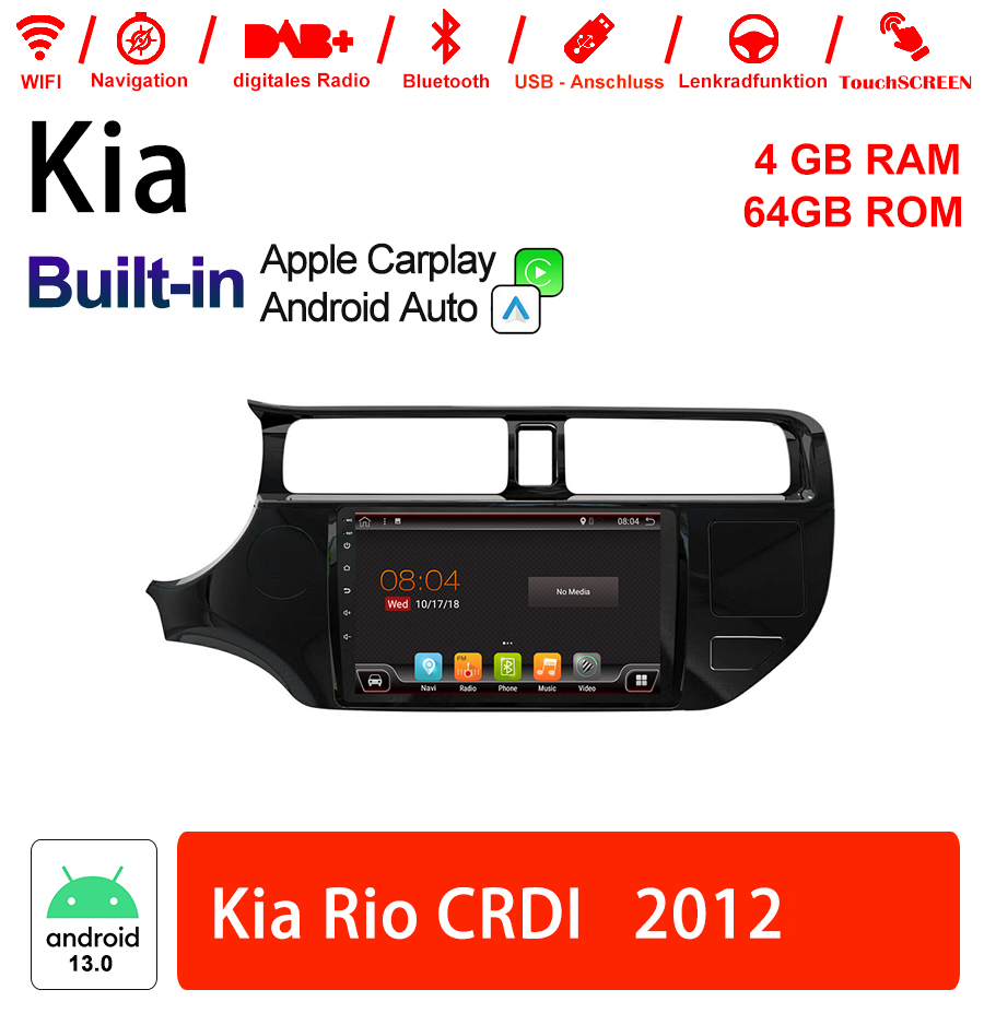 Android Autoradio für Kia Rio 2012 mit Wireless CarPlay & Android Auto