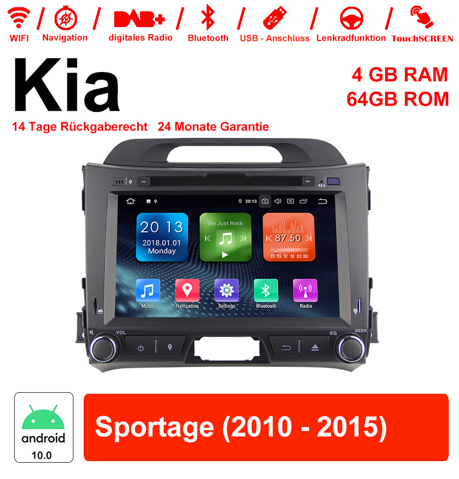 Android Autoradio für Kia Sportage 2010-2015 mit WiFi, NAVI, Bluetooth und USB