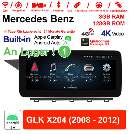 Android Autoradio für Mercedes Benz GLK X204 2008-2012 mit Wireless CarPlay, Android Auto & DAB+