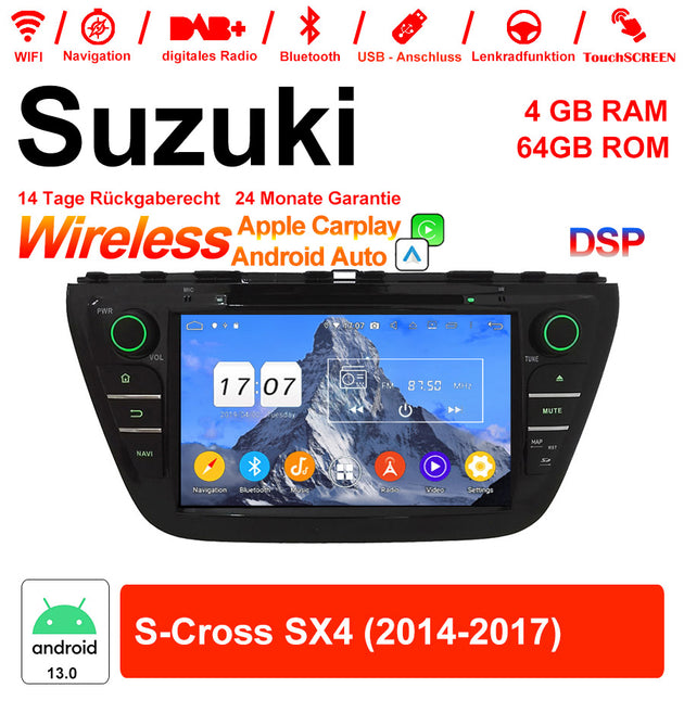 Android Autoradio für Suzuki S-Cross SX4 2014-2017 mit Wireless CarPlay & Android Auto