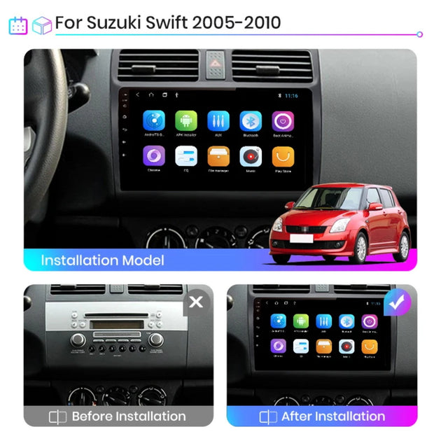 Android Autoradio für Suzuki Swift 2005-2010 mit Wireless CarPlay & Android Auto