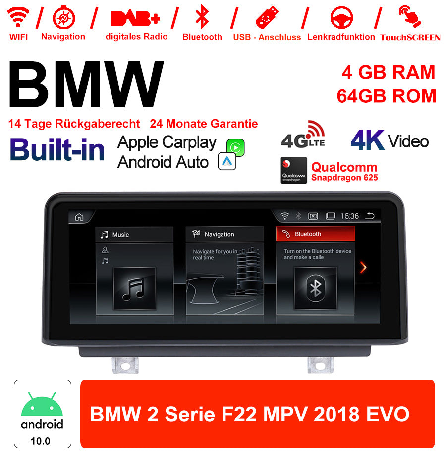 Android Autoradio für BMW 2er F22 2018 mit Wireless CarPlay, Android Auto & DAB+