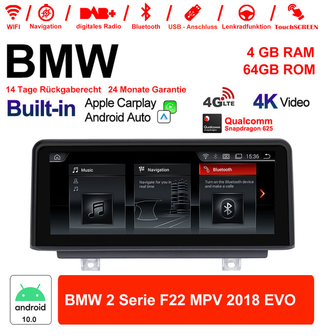 Android Autoradio für BMW 2er F22 2018 mit Wireless CarPlay, Android Auto & DAB+