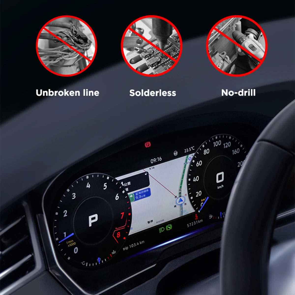 12.3'' LCD Digital Kombiinstrument für VW Golf 4 Jetta MK4 Bora 1997-2005 – Virtuelles Instrumentenpanel