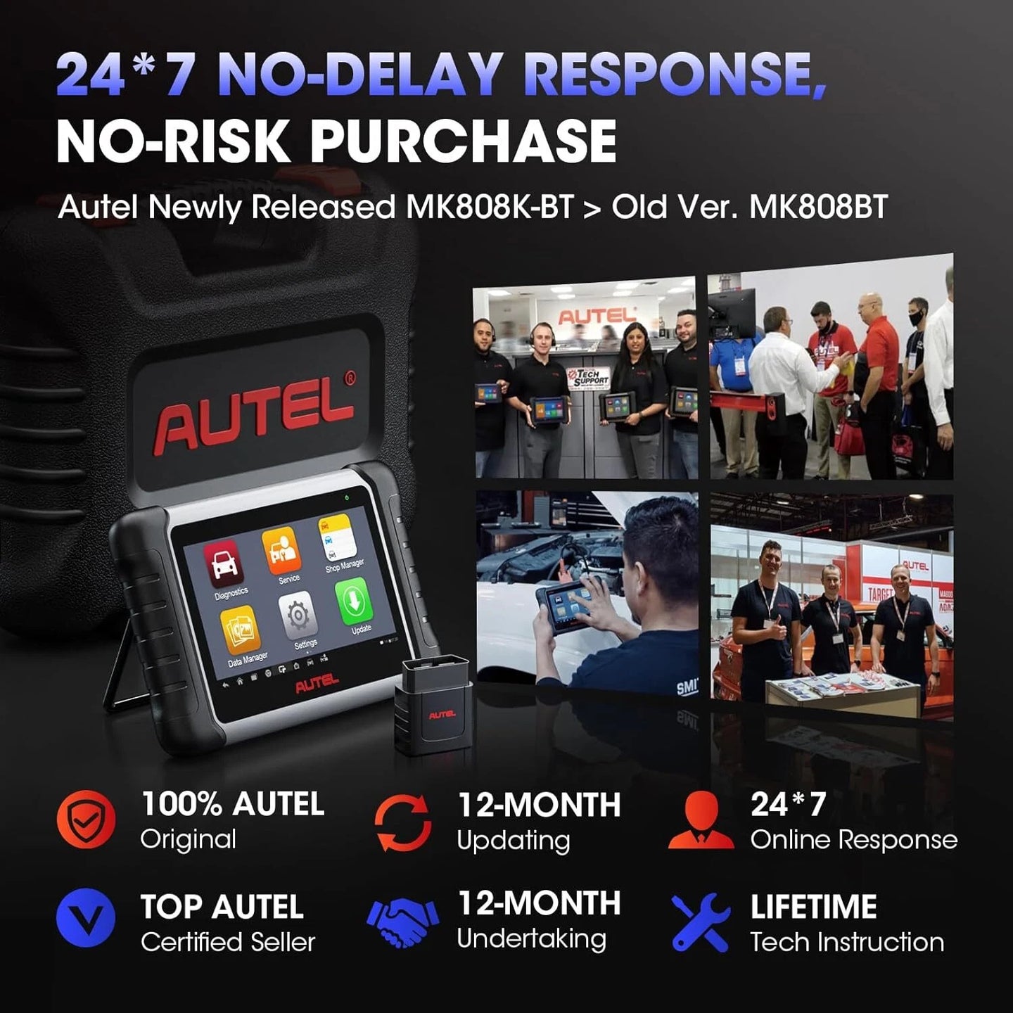 Autel MK808K-BT OBD2 Diagnosegerät für Fahrzeugsysteme